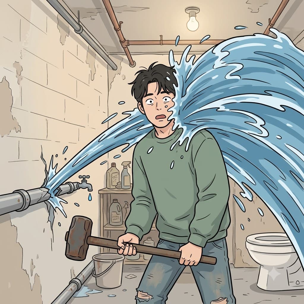 He smashed the tiny leak with a giant hammer, but it was counterproductive and caused a massive flood.