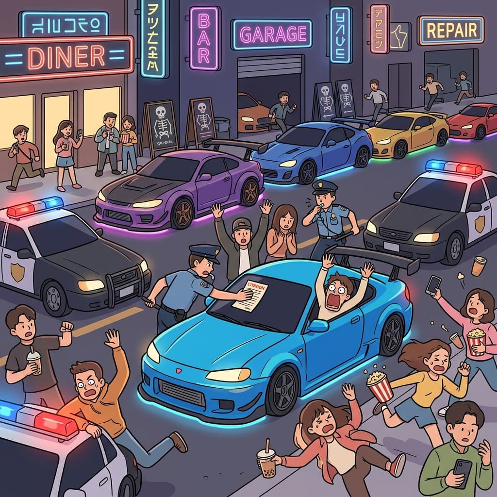 Police launched a sudden crackdown on illegal street racing downtown.