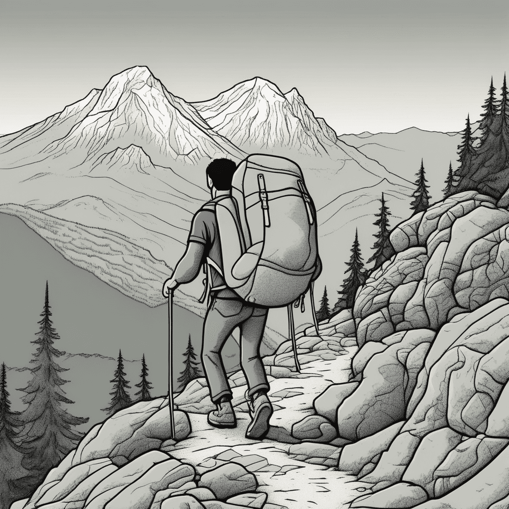 Though the pack is cumbersome, the view is awesome, and I'm no longer lonesome!