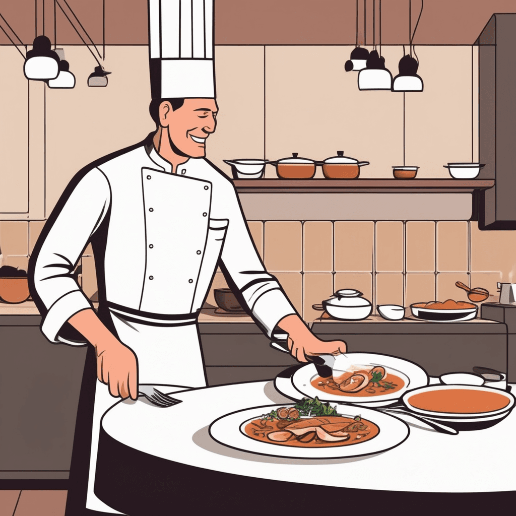 Fine cuisine served on curved plates, perfectly preserved!