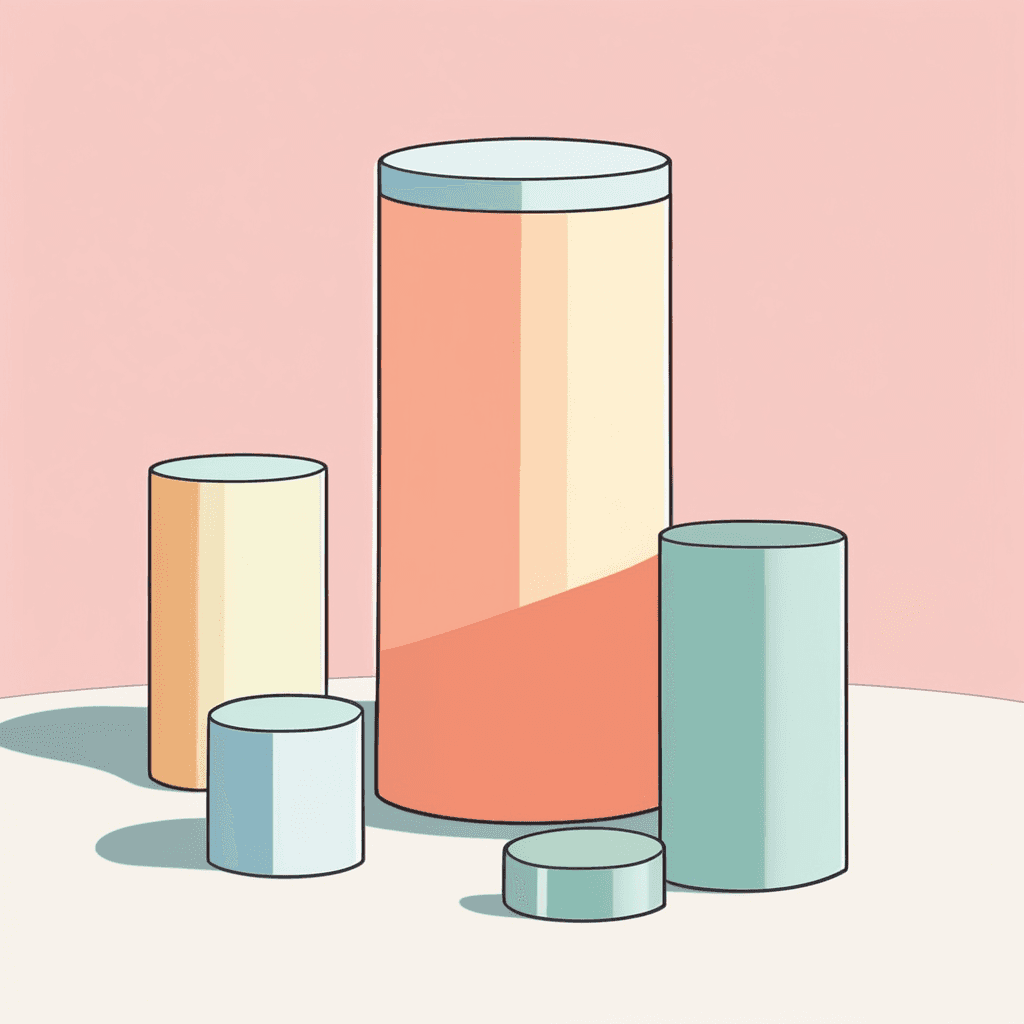 having the shape of a cylinder; round and long with straight sides and circular ends