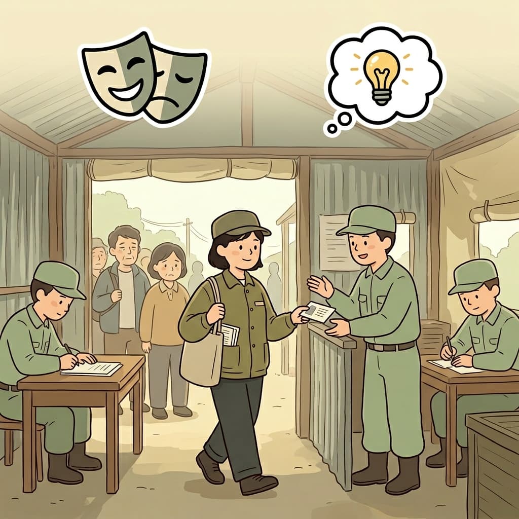 The spy deceived enemy forces by disguising himself as a local worker.