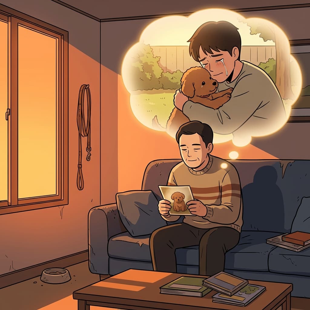 Deep down, he still misses his childhood dog after twenty years.
