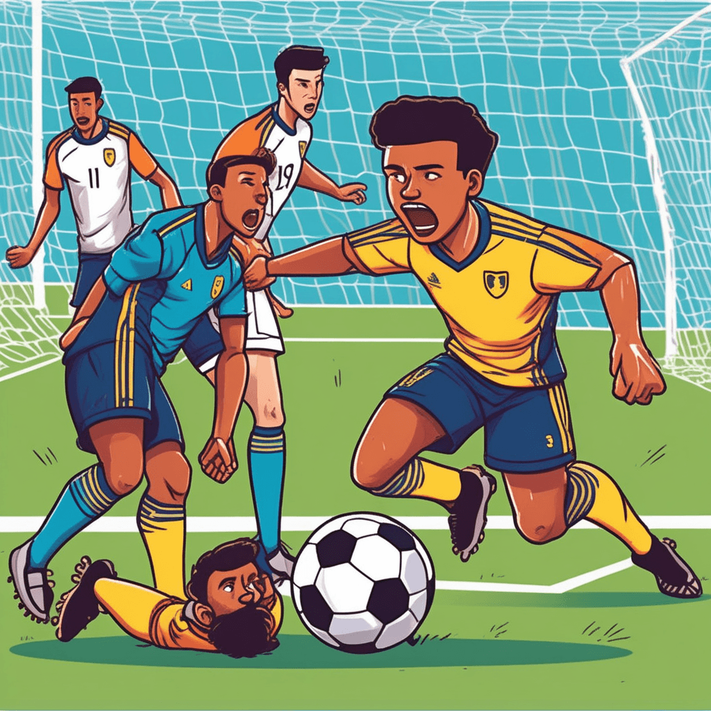 Soccer defender protecting the goal