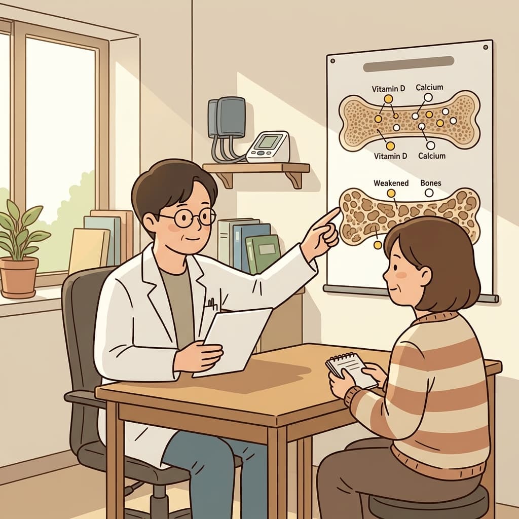 She became vitamin D deficient, and her bones gradually weakened.