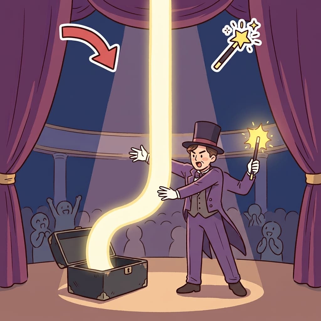 DE(away) + LUSIVE(illusion) — a delusive trick pulls people away from reality.