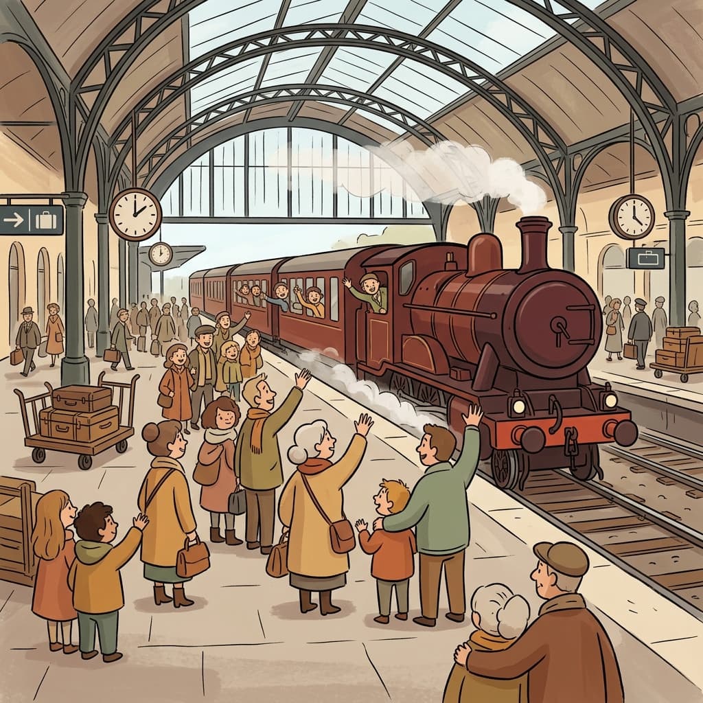 The train departed the station right on time.