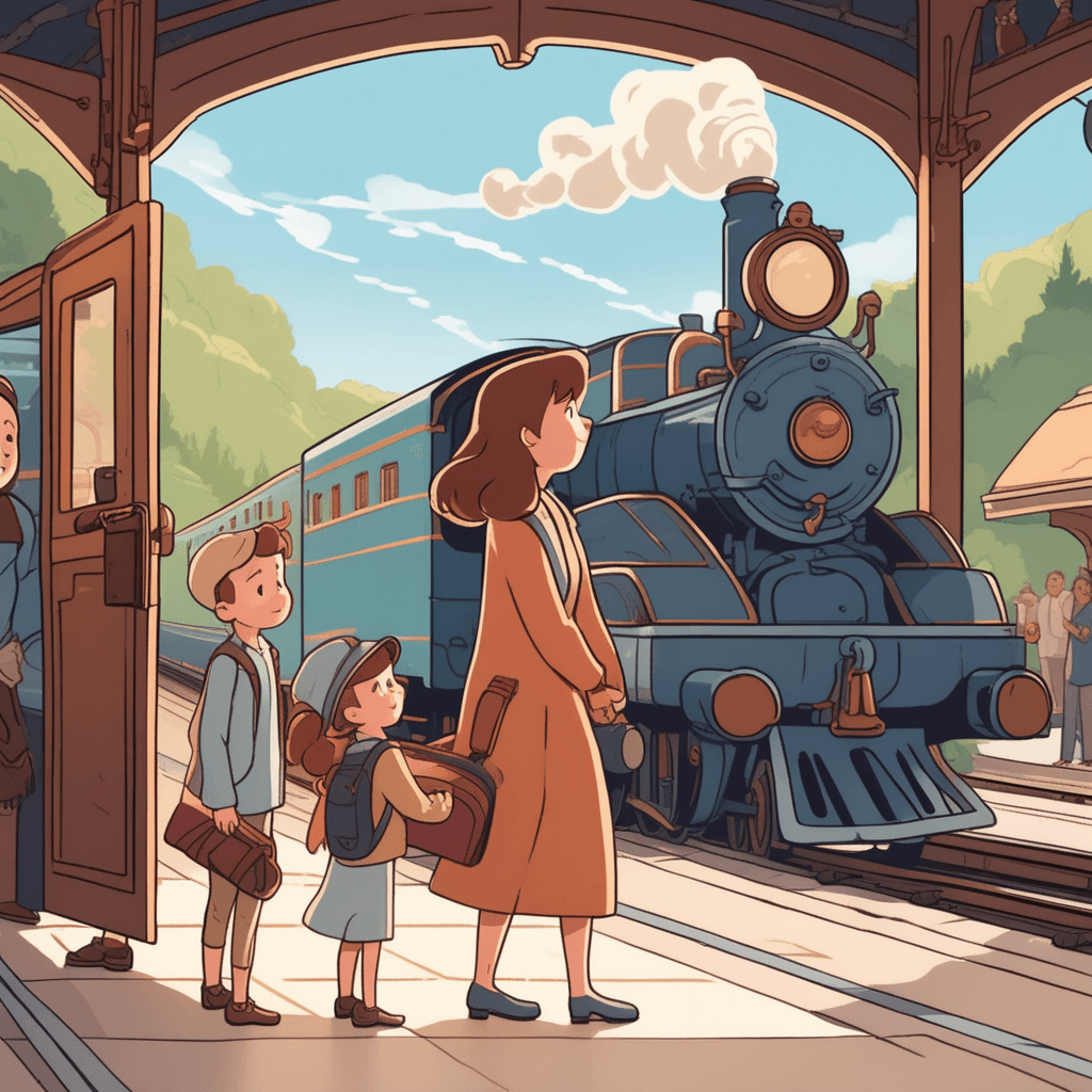 The departing train left the station right on time.