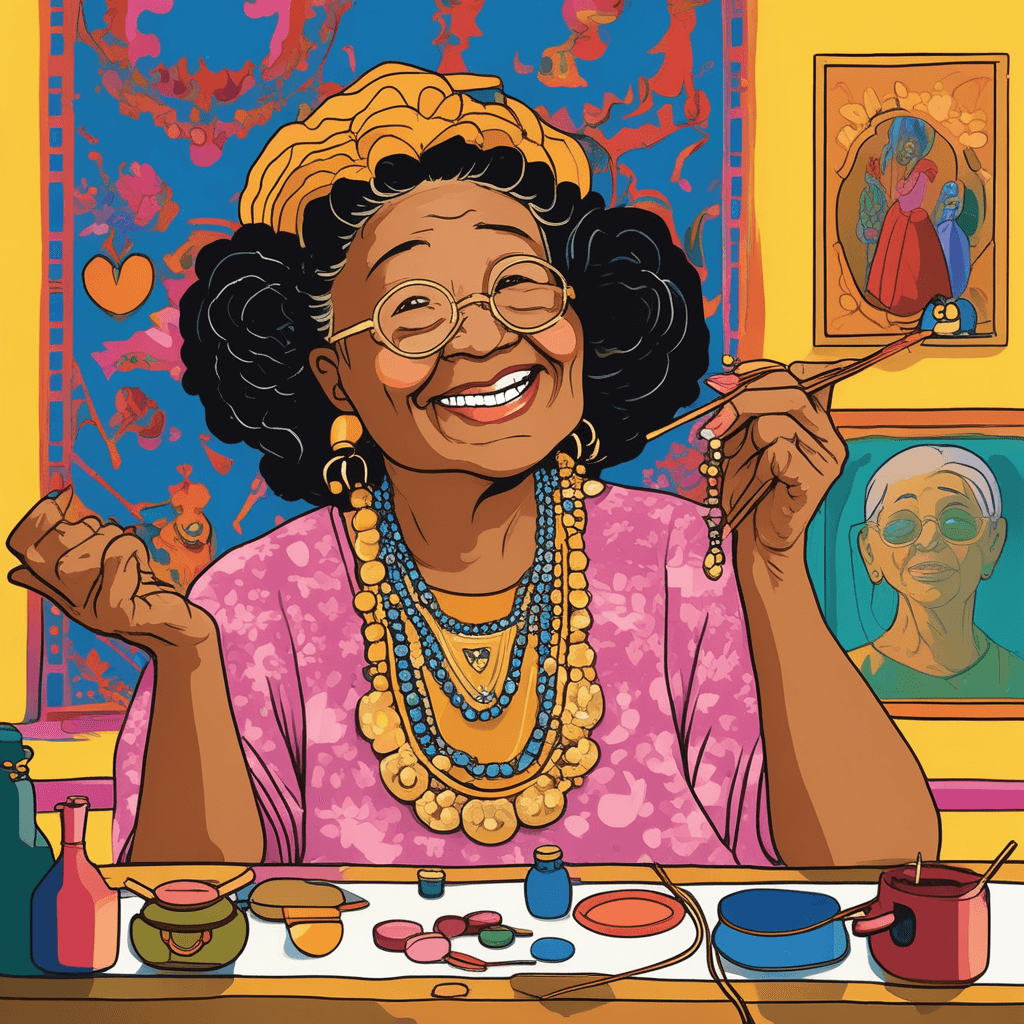 Her art stays dependent on grandmother's pendant!