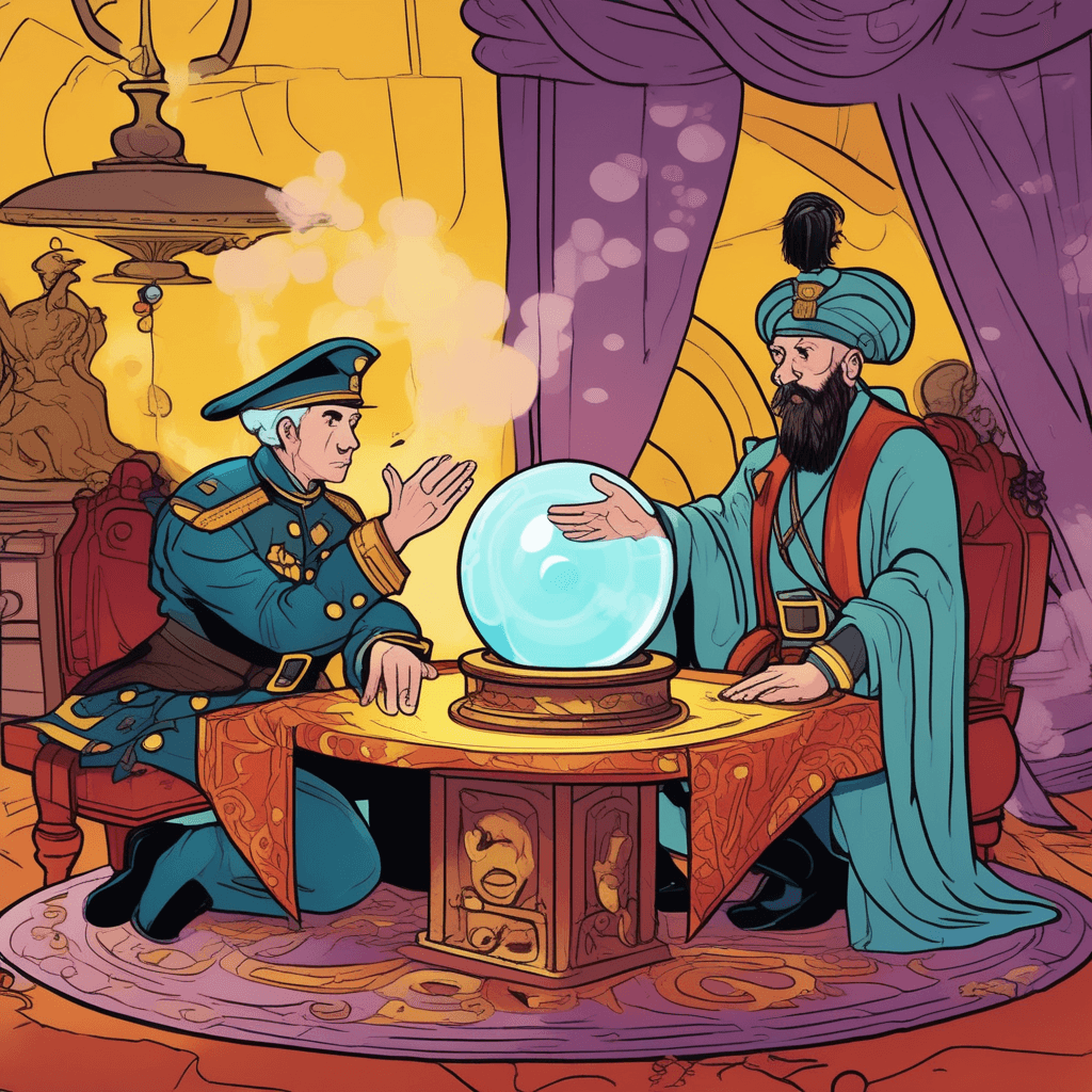 Even the strict general wants someone to depict what they predict!