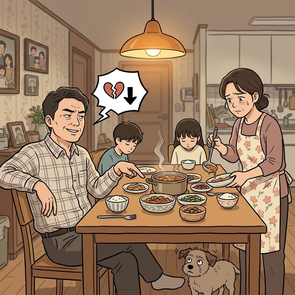 His derogatory remark about her cooking made the whole table go silent.