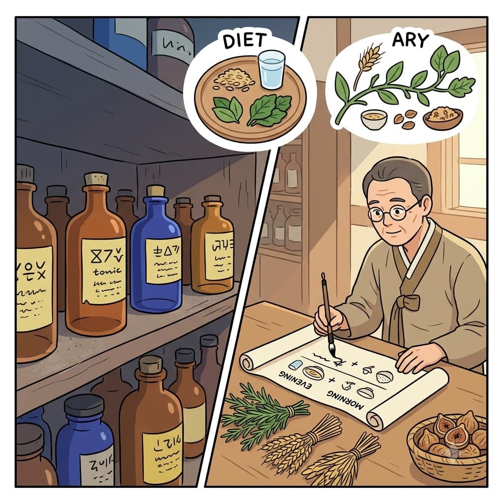 DIET (daily nourishment) + ARY (connected with) — by studying which herbs connect with daily DIET (sustenance), the doctor wrote a dietary guide for the village.