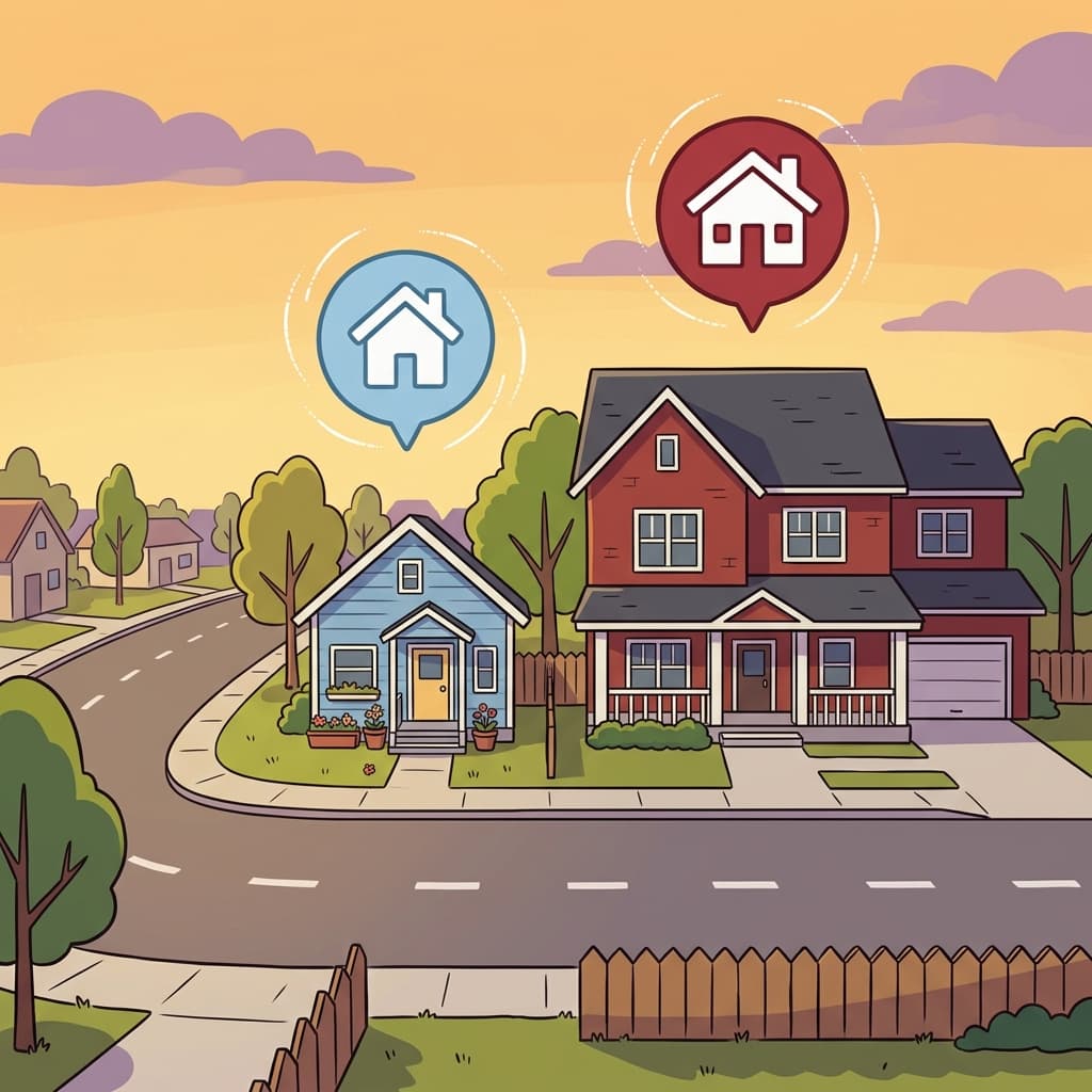 The two houses differed in color, size, and design. (DIFFER → DIFFERENT → if things are different, they differ)