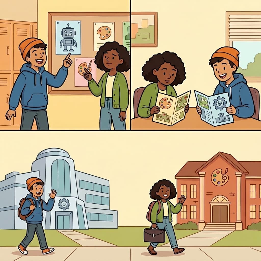 The students differed because they preferred different schools and later transferred to separate campuses.