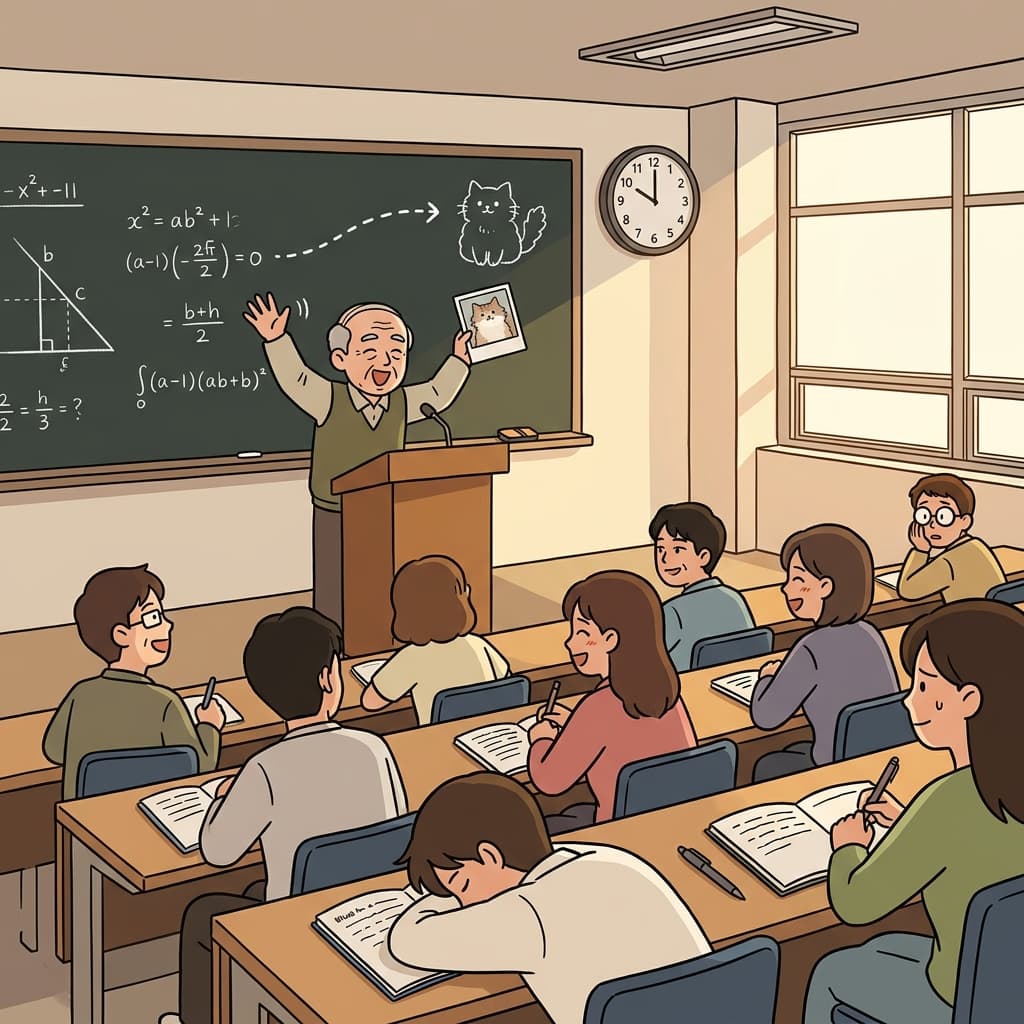 The professor's digression about his cat lasted longer than the actual lecture.