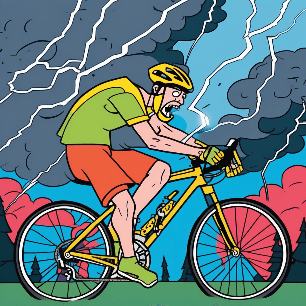 After lightning strike, he dislikes his bike!