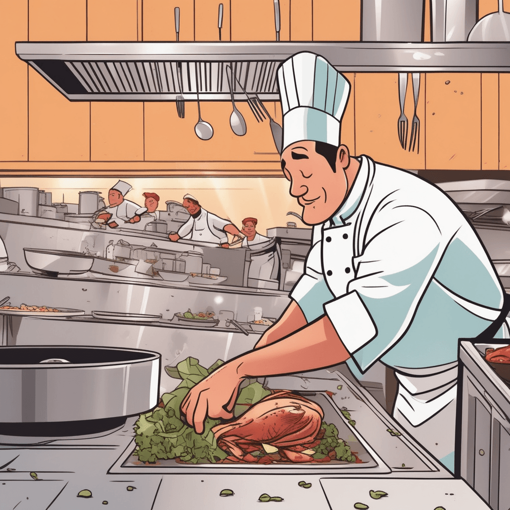 a head chef calmly removes a broken kitchen utensil from a cook's hands and tosses it into a trash bin. The chef immediately hands the cook an identical replacement utensil from a nearby drawer full of extras. The cook continues preparing the dish without any interruption or concern. Other kitchen staff work smoothly around them, completely unaffected by the quick replacement. how the broken utensil was dispensable and easily done without