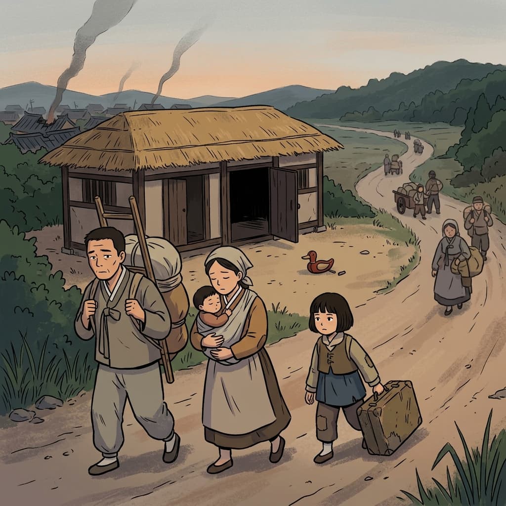 War forced the family to become displaced, carrying only what they could hold.