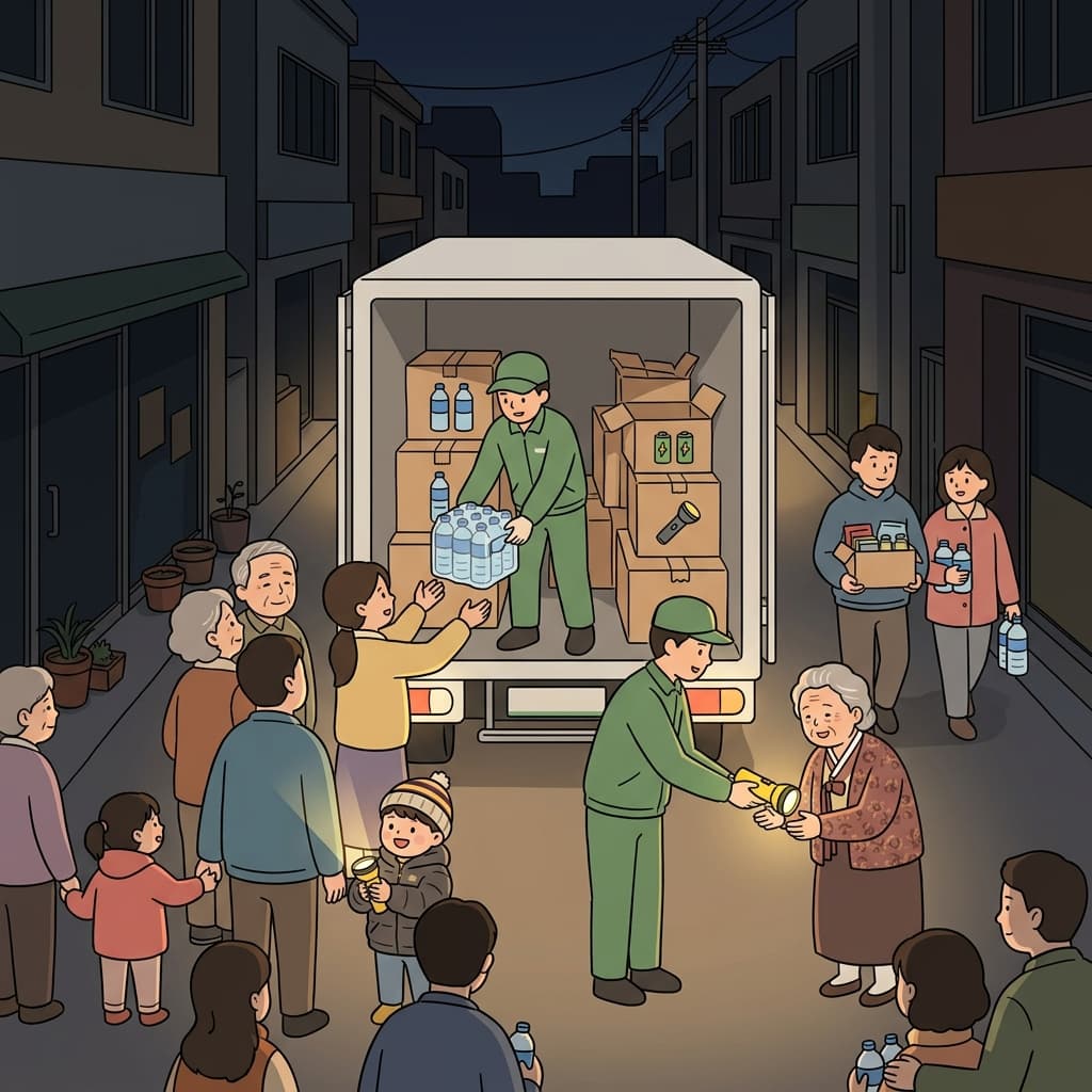 The distribution of supplies reached every neighborhood affected by the blackout.
