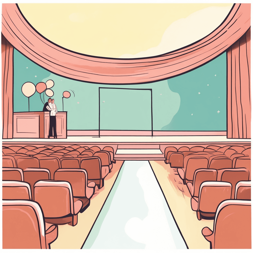 in a very noticeable or extreme way; relating to drama or theater