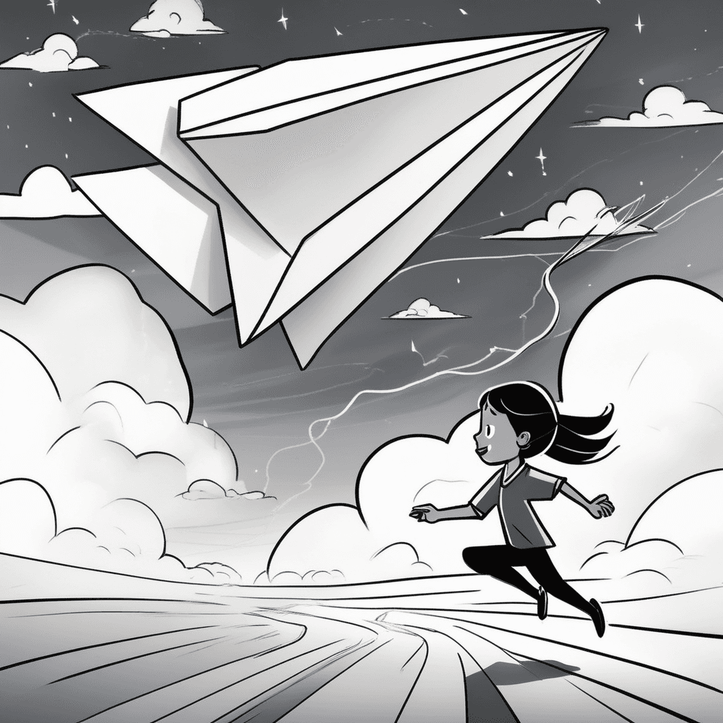 Paper planes drift slow, but swift hands catch the gift!