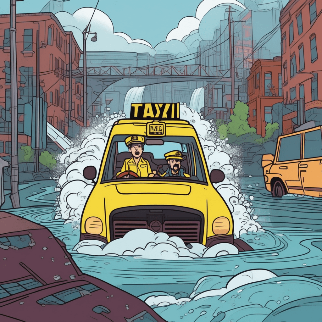 The brave driver saves the survivor from the raging river!