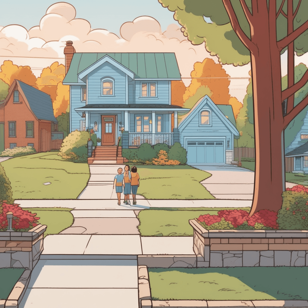 driveway — A private road leading from a street to a house or building (concept illustration)