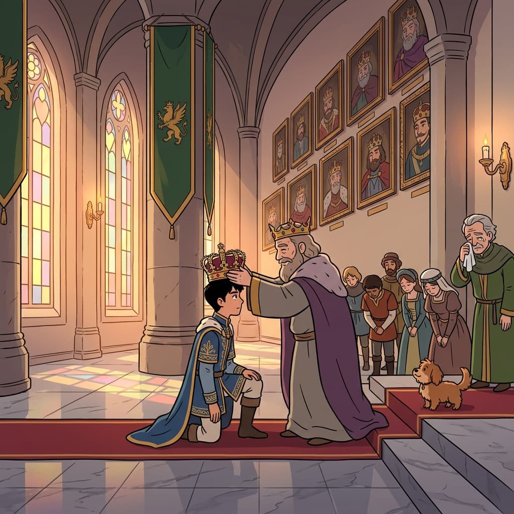 The prince inherits the dynastic throne passed down through generations of his royal family.