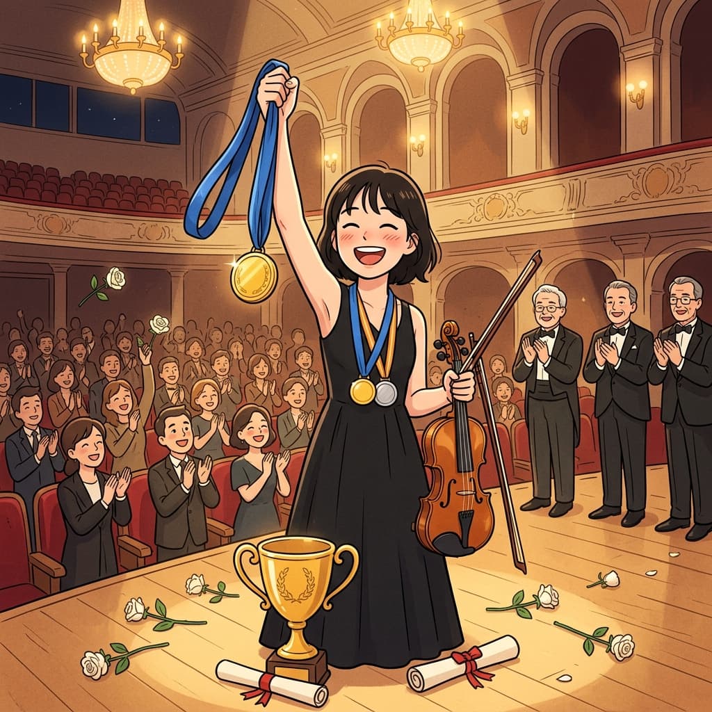The young violinist earn high honors at the international competition finale.