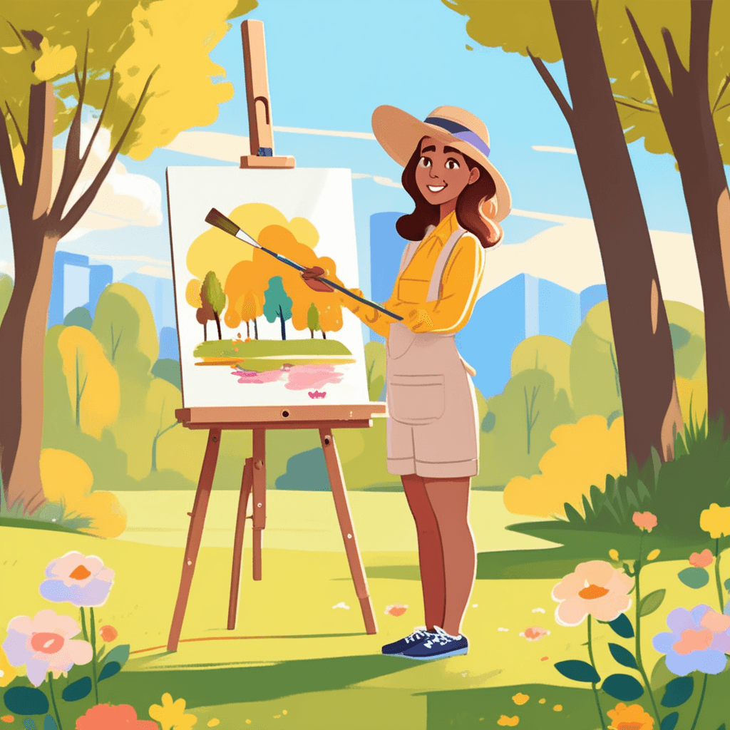 Artist's three-legged painting stand