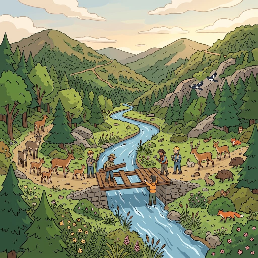 Protect the ecosystem, connect its parts, and let nature thrive.