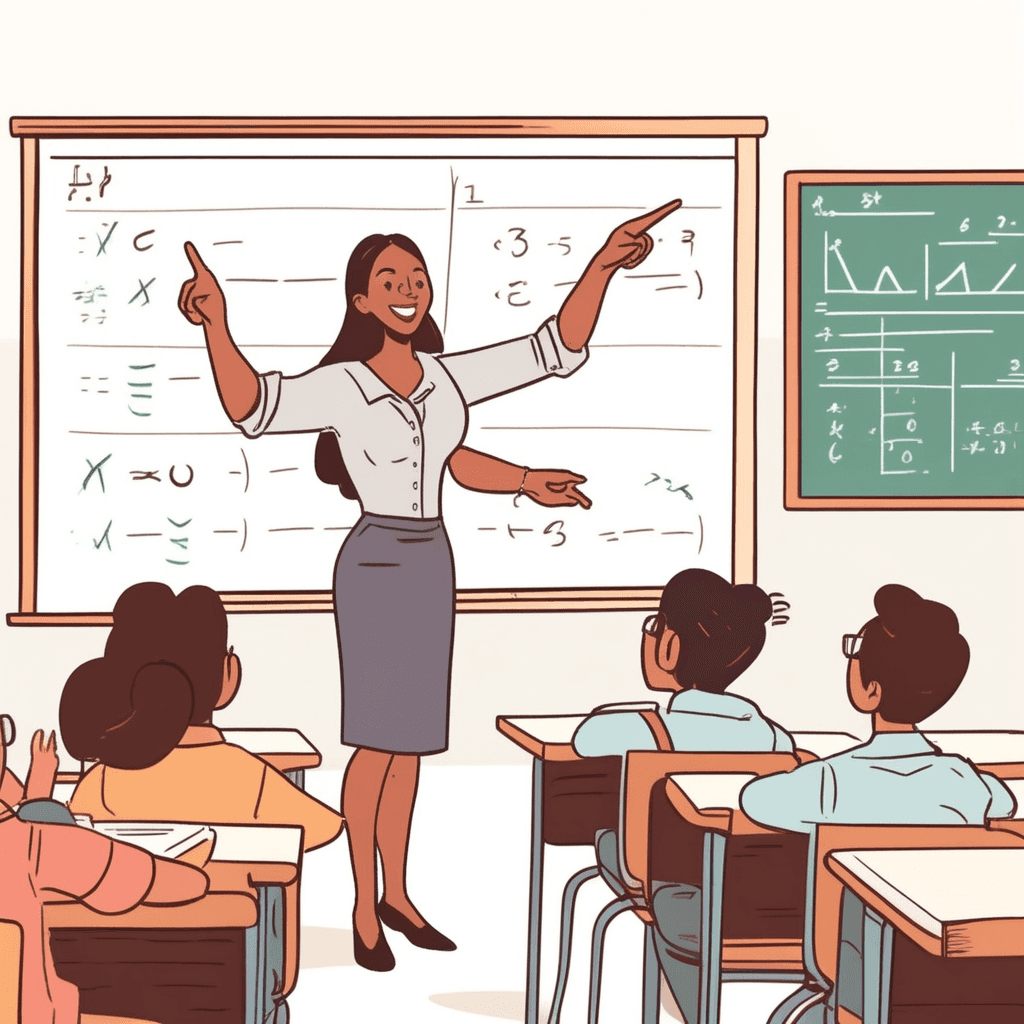 Teacher instructing students in classroom