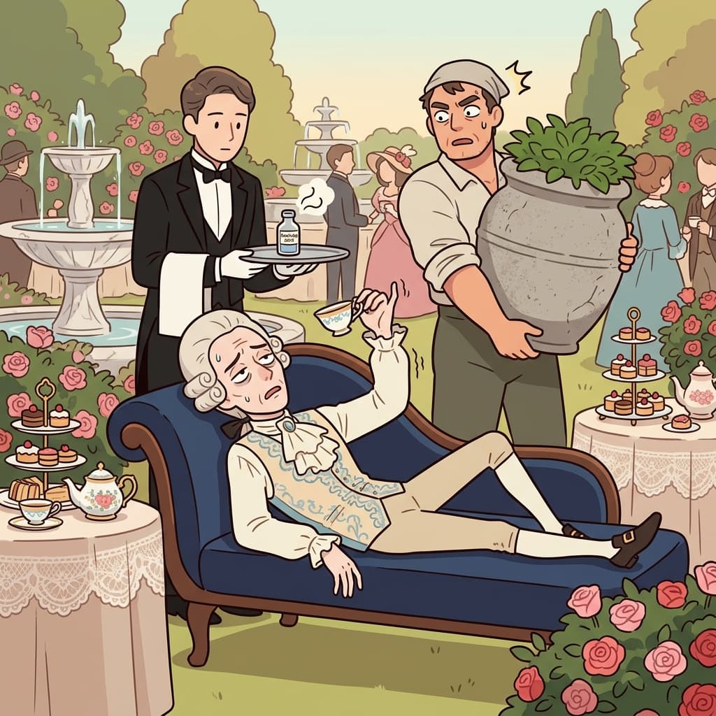 The effete aristocrat could barely lift his teacup at the garden party.