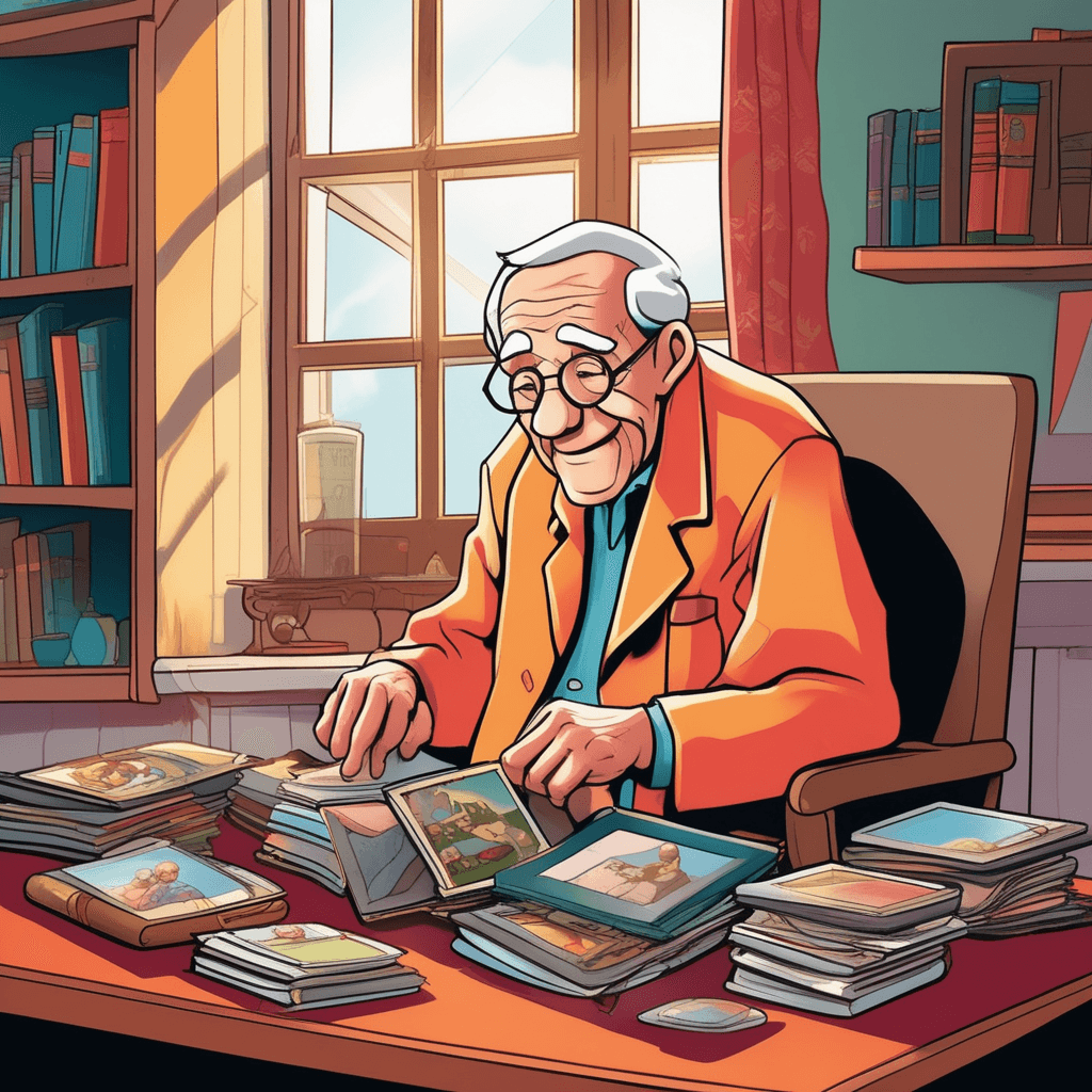 The elderly man works orderly with fatherly care
