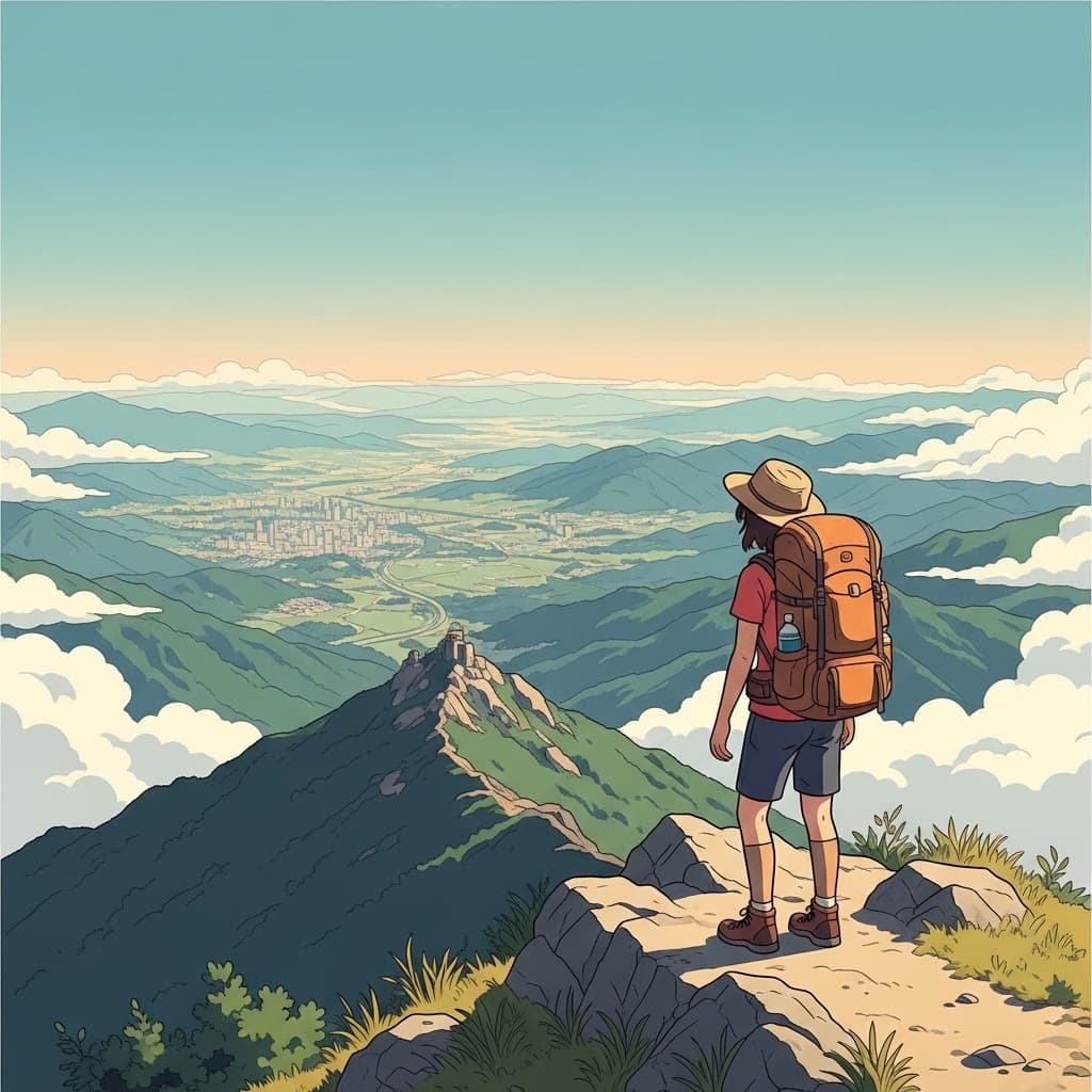 The higher the elevation — the smaller everything below becomes.