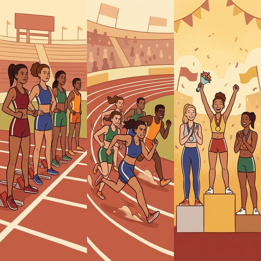 The elite athletes competed fiercely and achieved greatness.