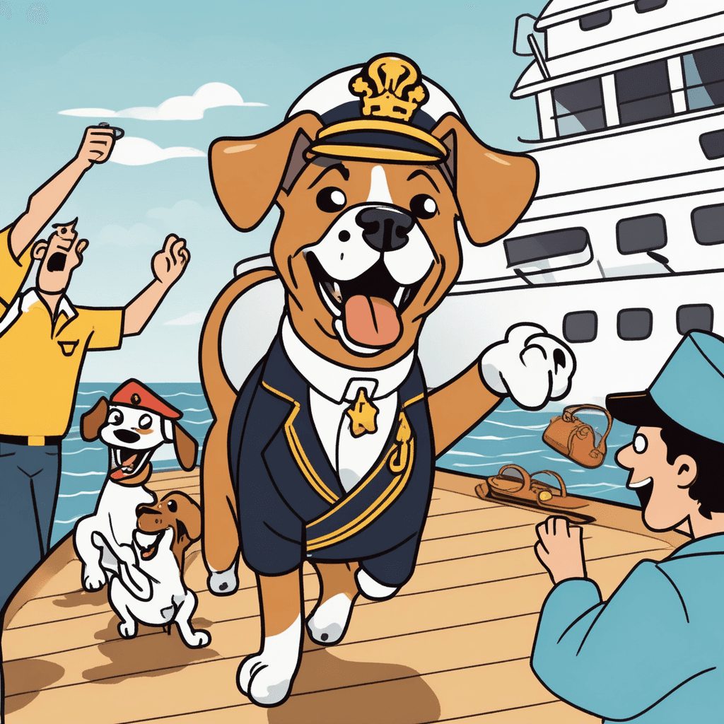 Dog barks 'EM!' as it embarks on ship adventure!