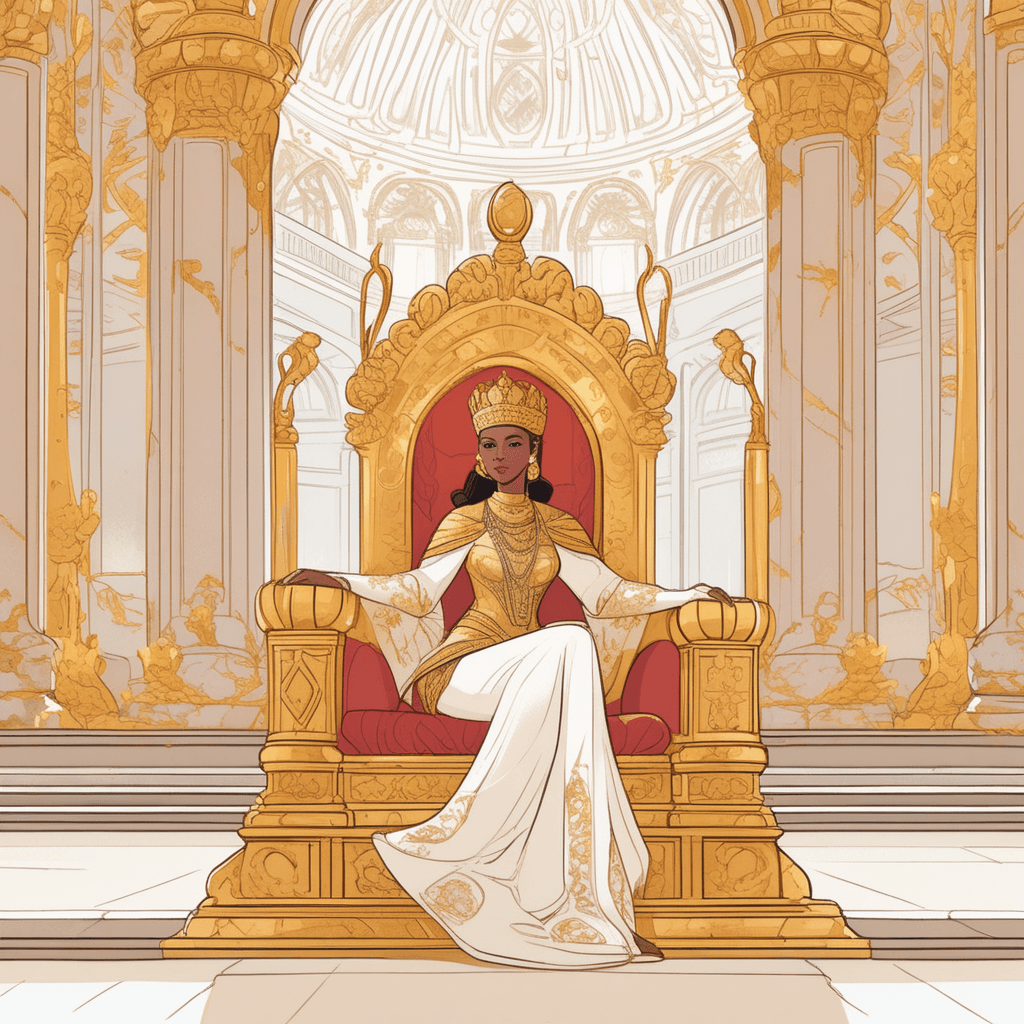 Female ruler commanding her empire