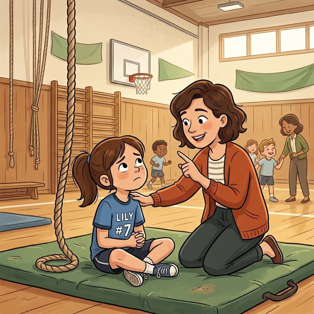 Her teacher's encouragement helped her keep trying.