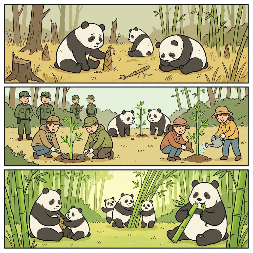 The endangered animals were protected and eventually recovered.