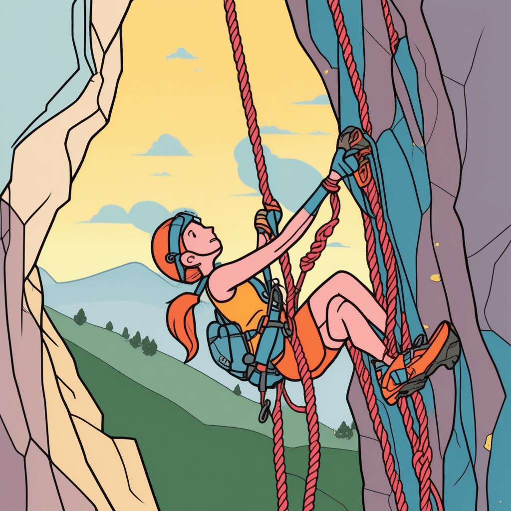 Entangled in ropes while safety gear dangled, completely tangled!
