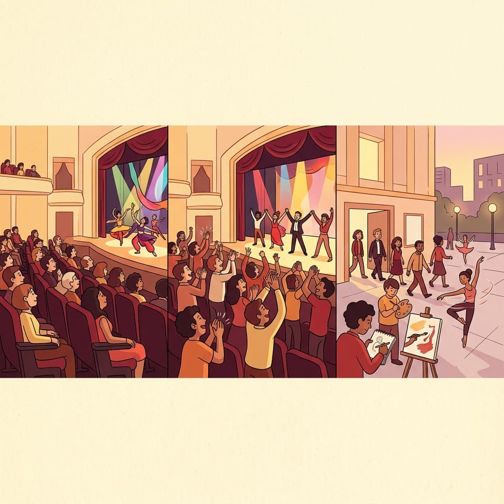 The audience watched the performance entirely, admired it deeply, and left inspired.