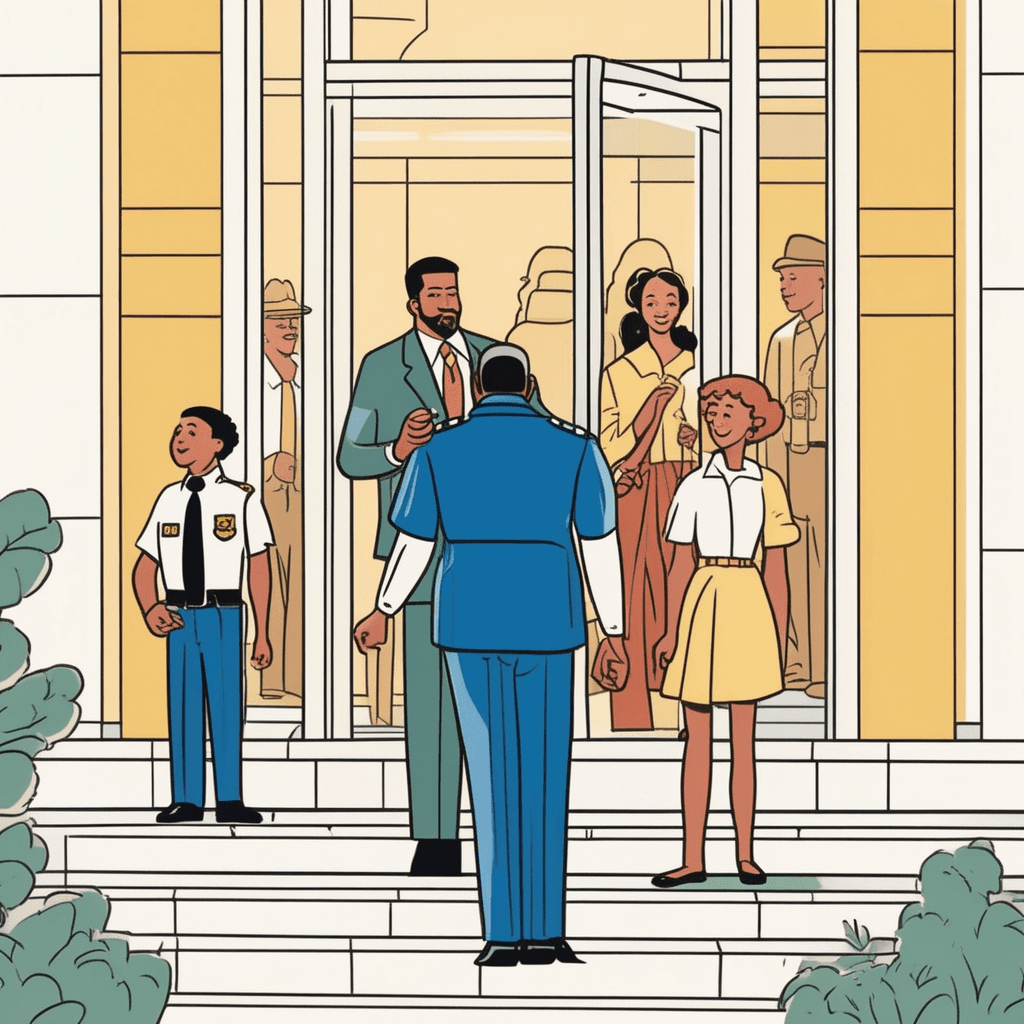 Family entering the museum