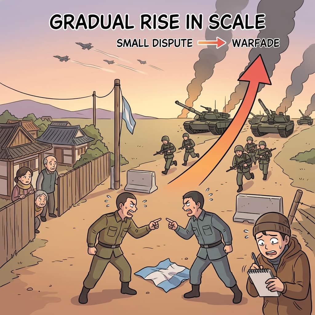 A small border argument turns into a full escalation of tanks and troops.