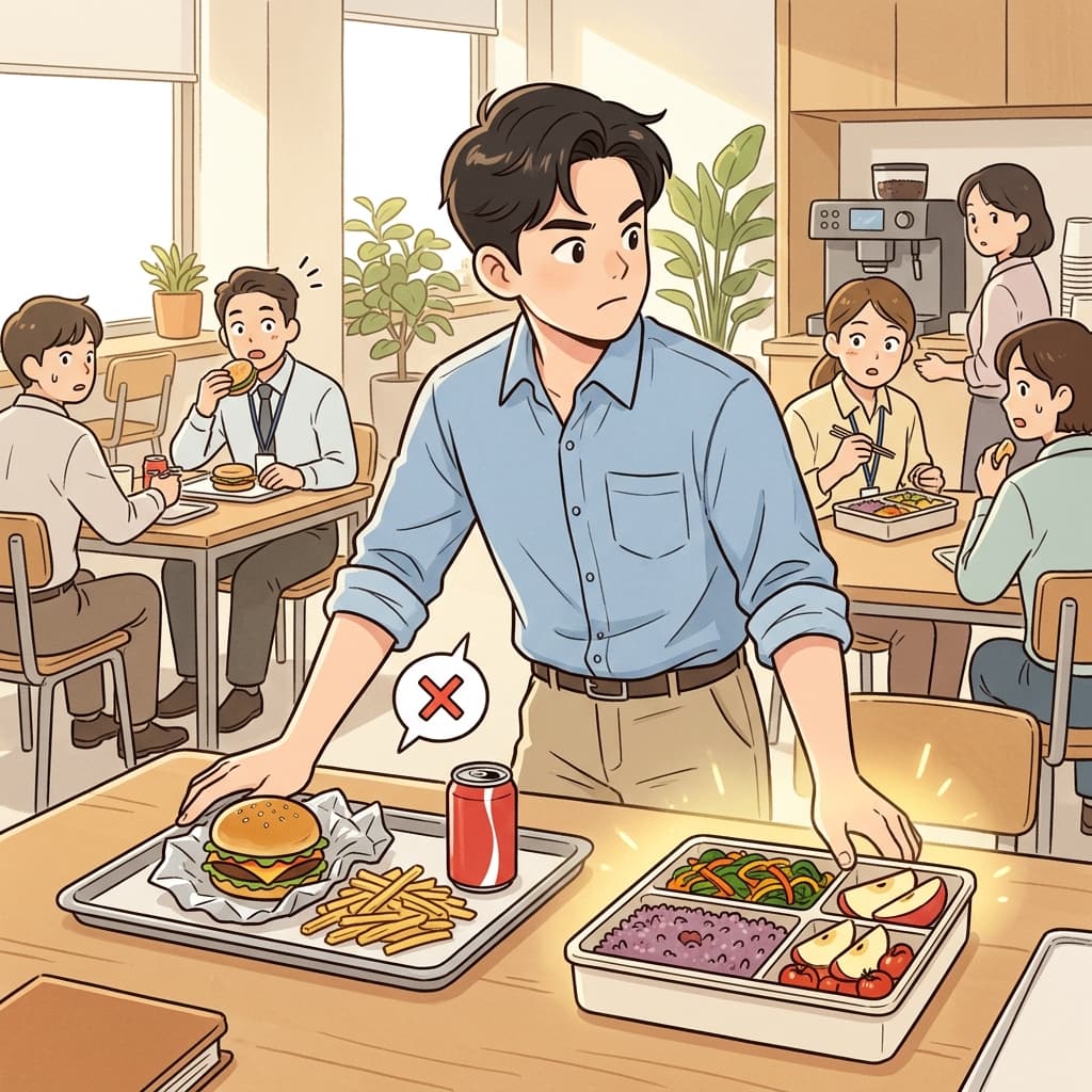 He chose to eschew junk food and packed a healthy lunch instead.