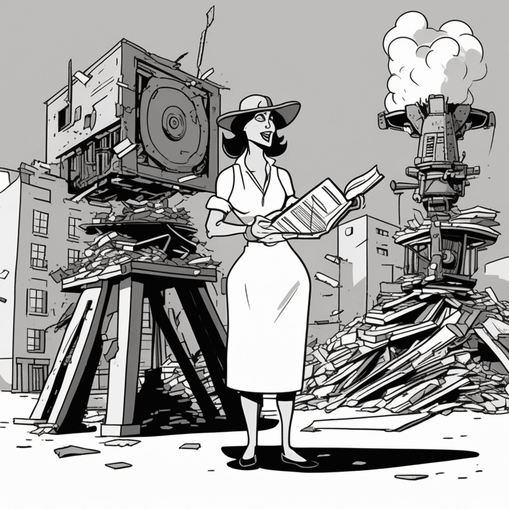 The publisher builds dreams while the demolisher clears the way!