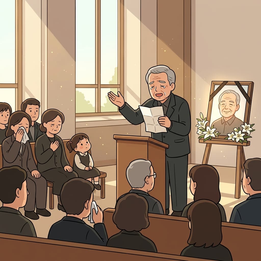The old friend stood up to eulogize the poet with trembling, heartfelt words.