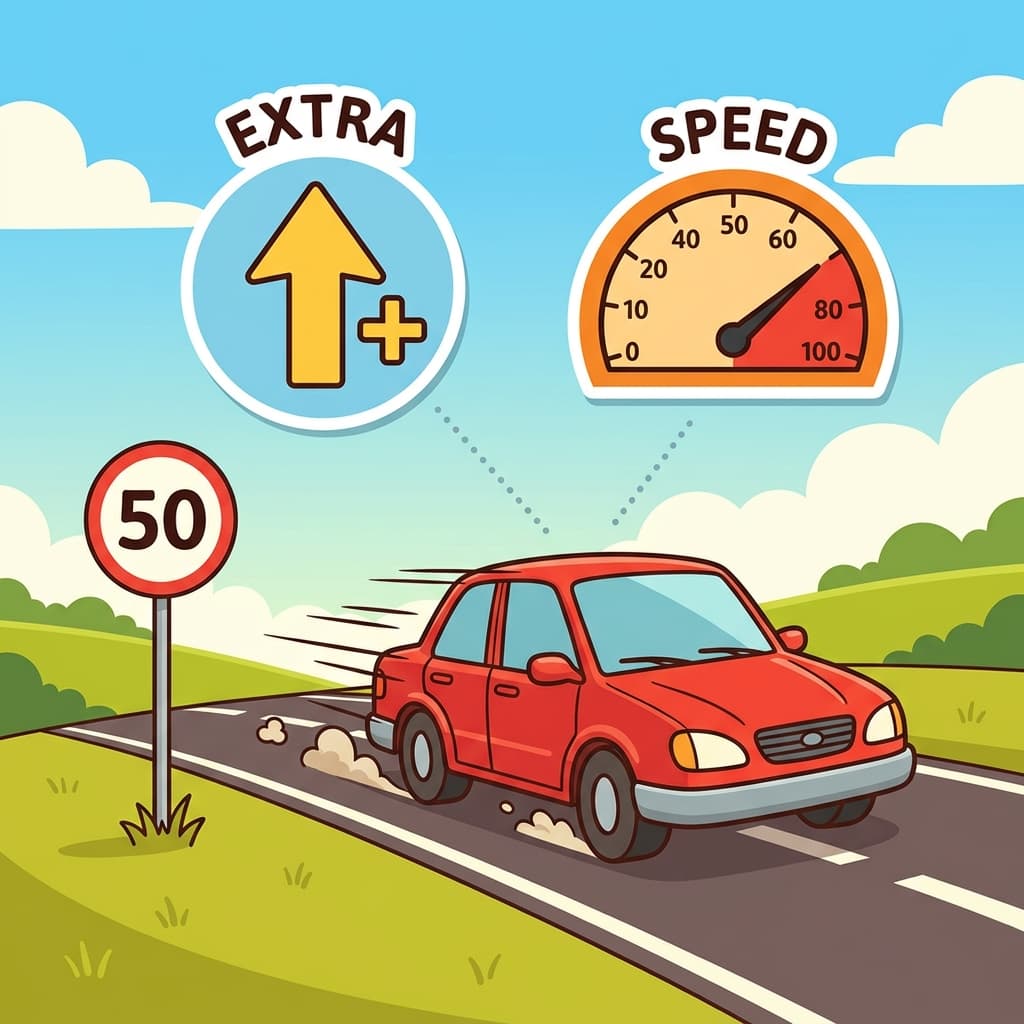 The driver exceeded the limit by driving at extra speed.