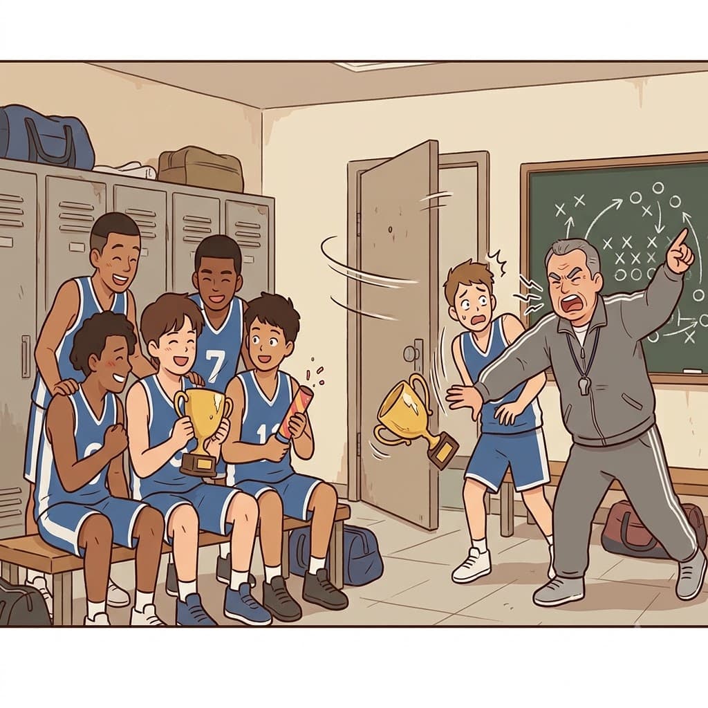 Expecting the coach to warmly celebrate their close win, the players were shocked when he began to fiercely excoriate their lazy defense.