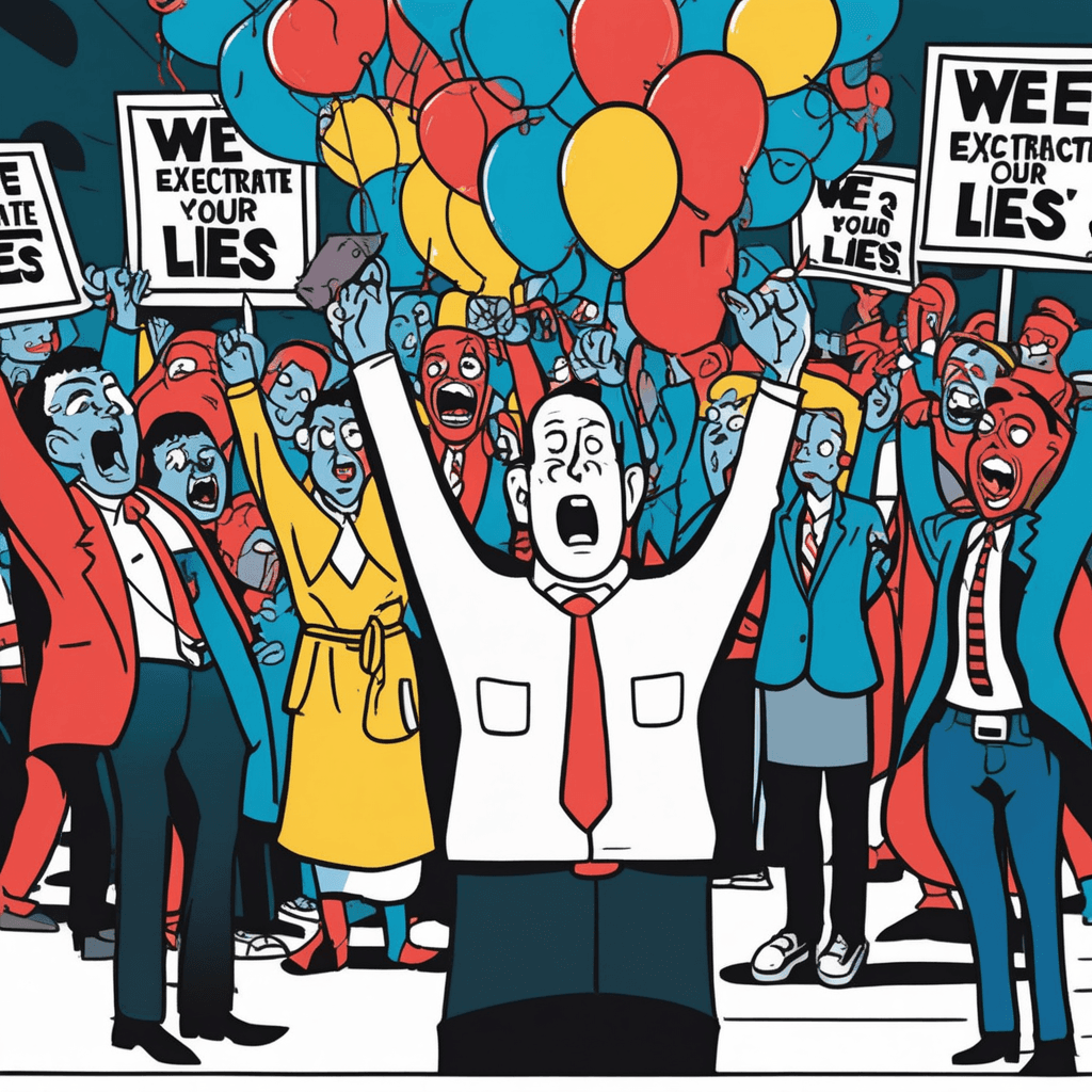 While some execrate with elaborate signs, others celebrate!